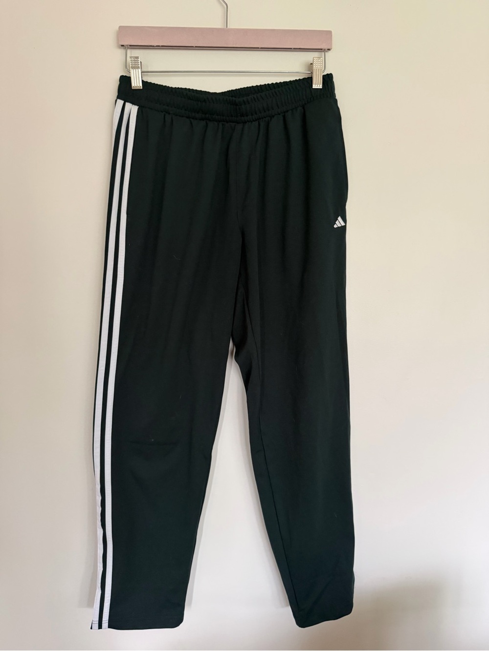 Adidas 3 Stripe Black Track Pants Size M EUC